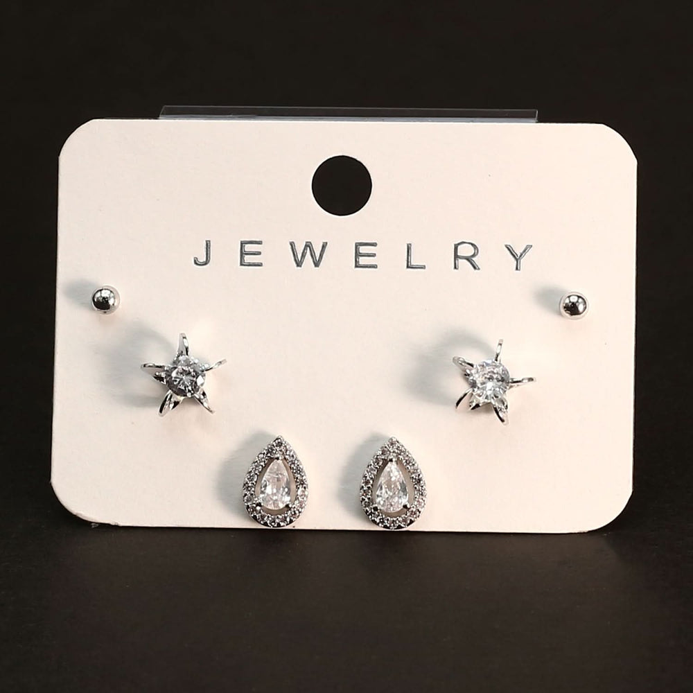 Women's Tops 3 Pcs - Silver, Women Earrings & Tops, Chase Value, Chase Value