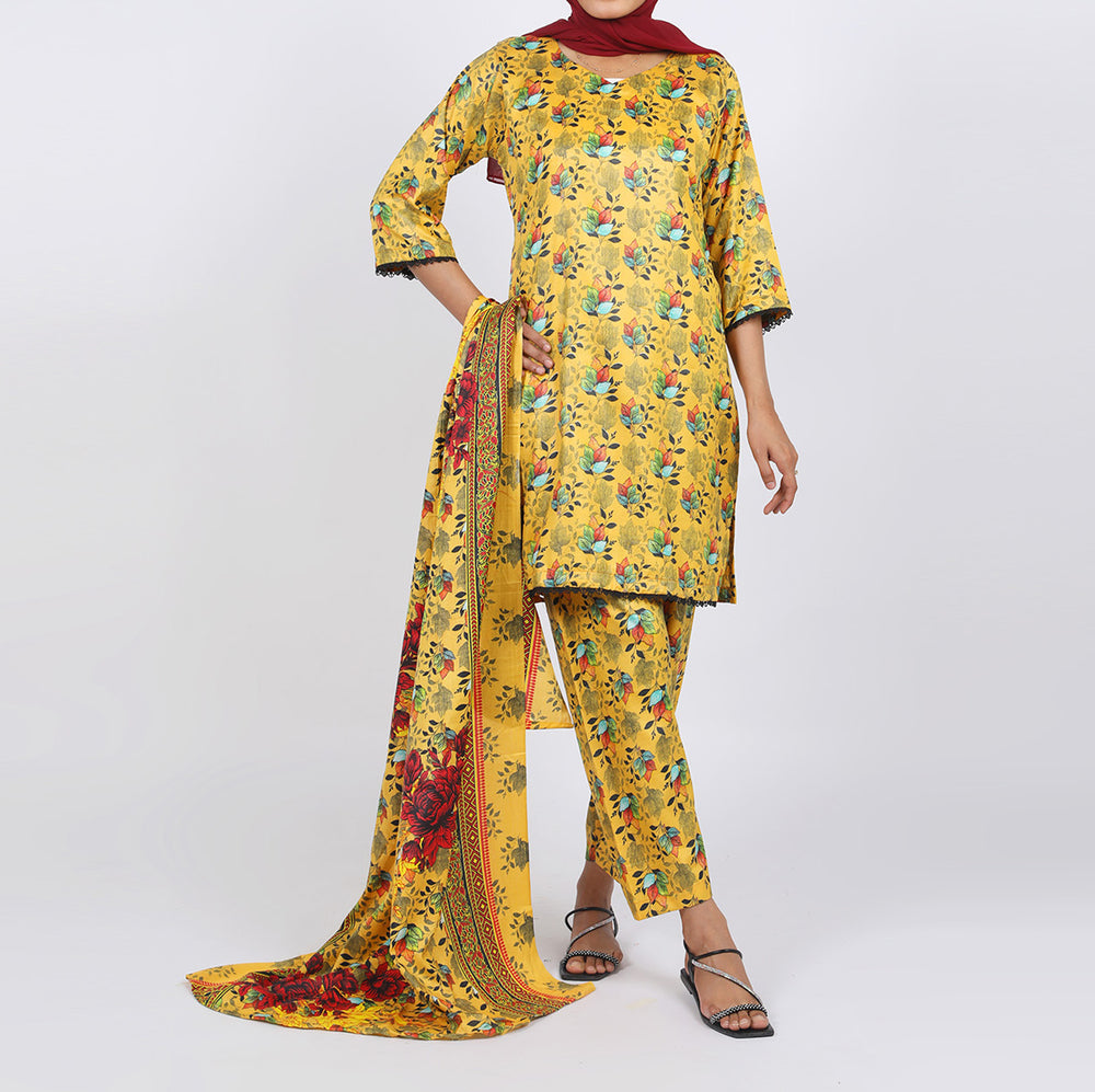 Shataj Febron Wash & Wear Unstitched Printed 3Pcs Suit - A7, Women, 3Pcs Shalwar Suit, Shataj, Chase Value