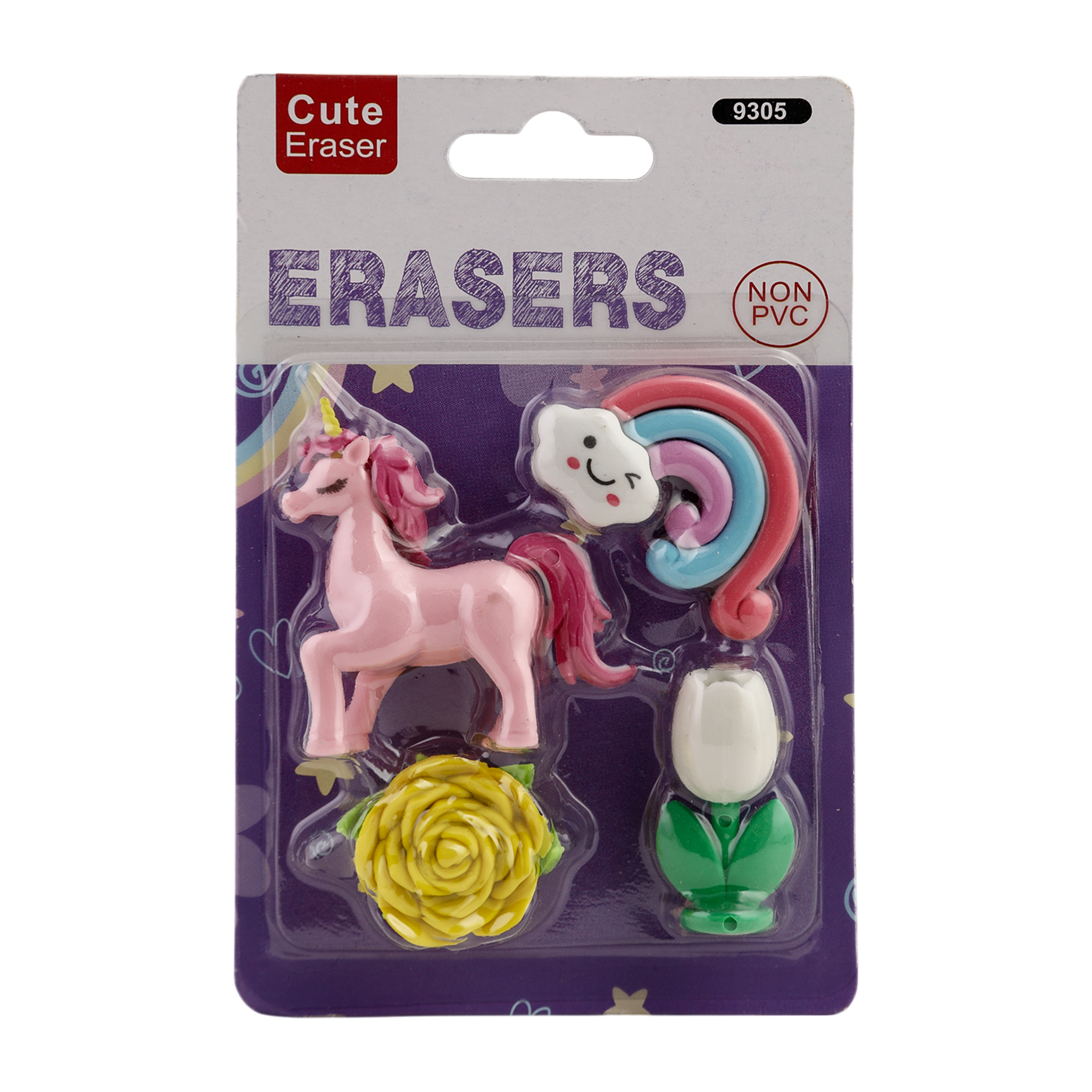 Cartoon Character Eraser Pack of 4, Stationery Supplies, Chase Value, Chase Value