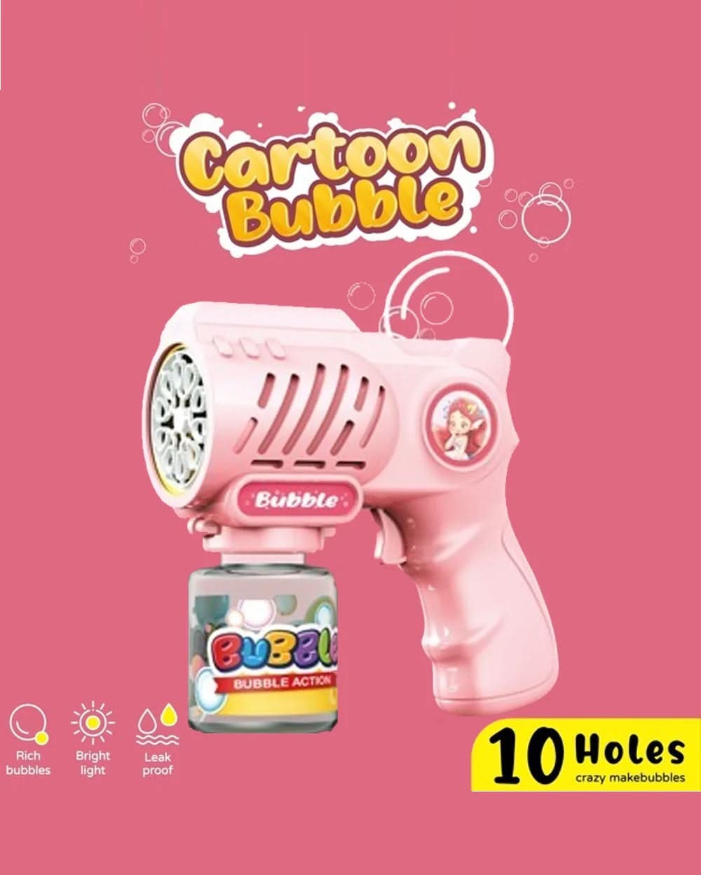 Battery Operated Bubble Gun with Light & Music, Weapon Toys, Chase Value, Chase Value