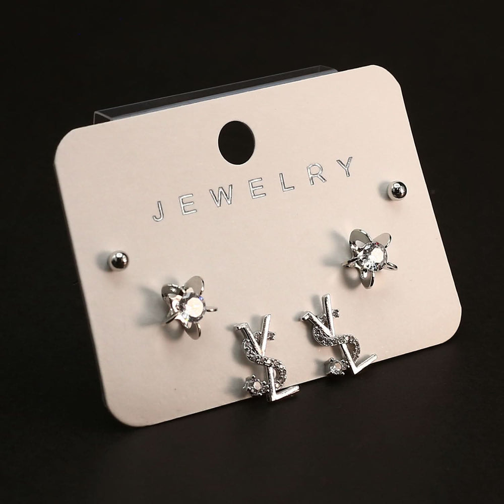 Women's Tops 3 Pcs - Silver, Women Earrings & Tops, Chase Value, Chase Value