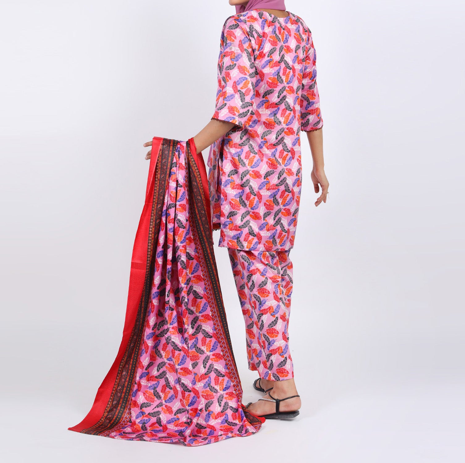 Shataj Febron Wash & Wear Unstitched Printed 3Pcs Suit - A8, Women, 3Pcs Shalwar Suit, Shataj, Chase Value