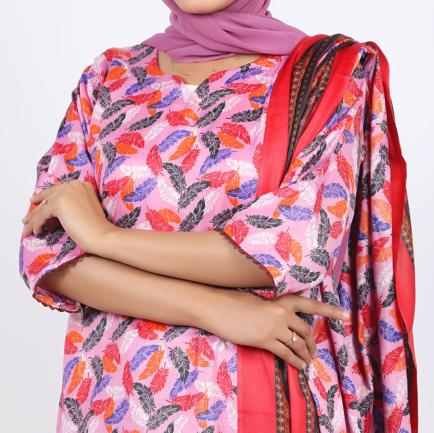 Shataj Febron Wash & Wear Unstitched Printed 3Pcs Suit - A8, Women, 3Pcs Shalwar Suit, Shataj, Chase Value