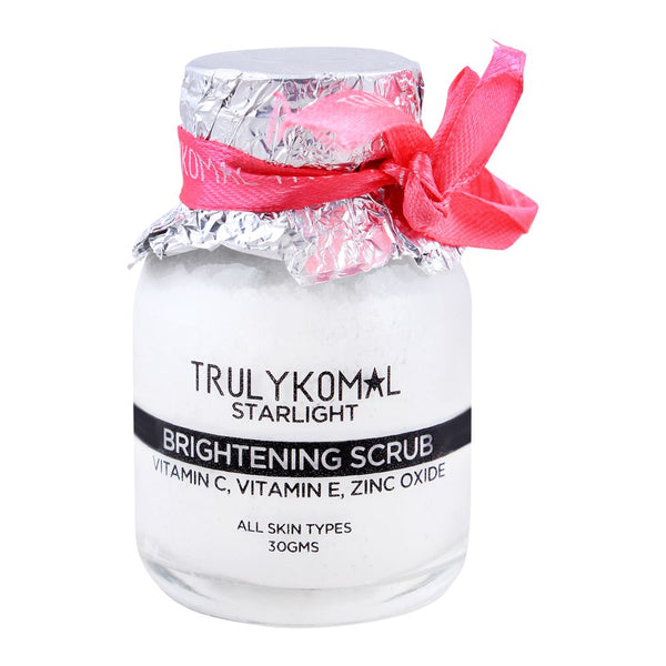 Truly Komal Starlight Brightening Scrub  All Skin Types  30gm, Scrubs, Truly Komal, Chase Value