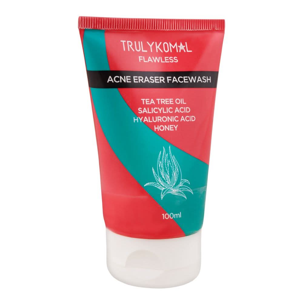 Truly Komal Flawless Acne Eraser Face Wash  100ml, Face Washes, Truly Komal, Chase Value