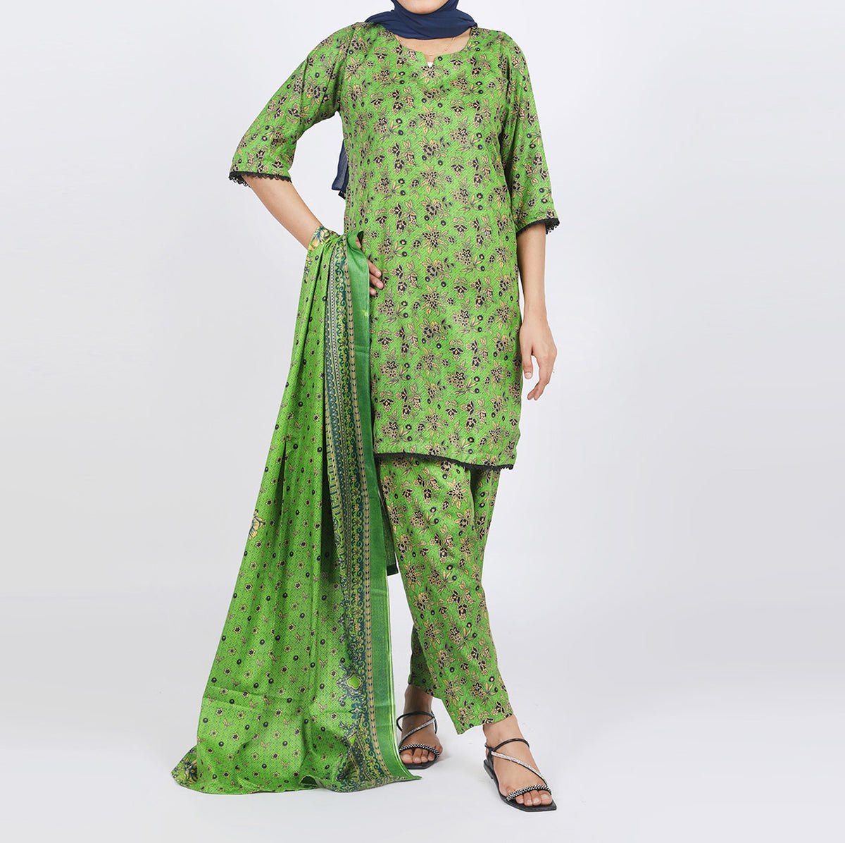 Shataj Febron Wash & Wear Unstitched Printed 3Pcs Suit - A9, Women, 3Pcs Shalwar Suit, Shataj, Chase Value