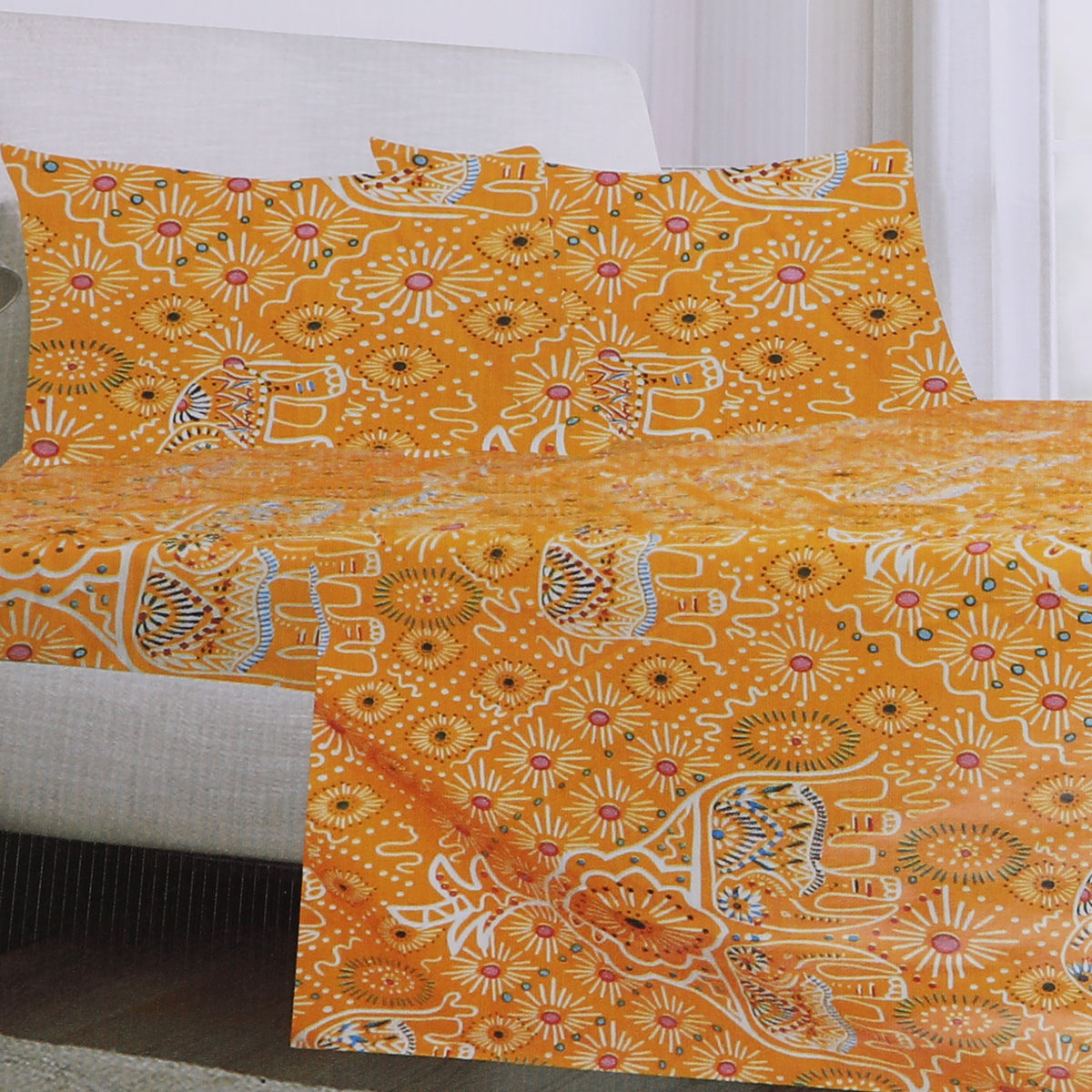 Printed King Bed Sheet - Multi Color, King Size Bed Sheet, Chase Value, Chase Value