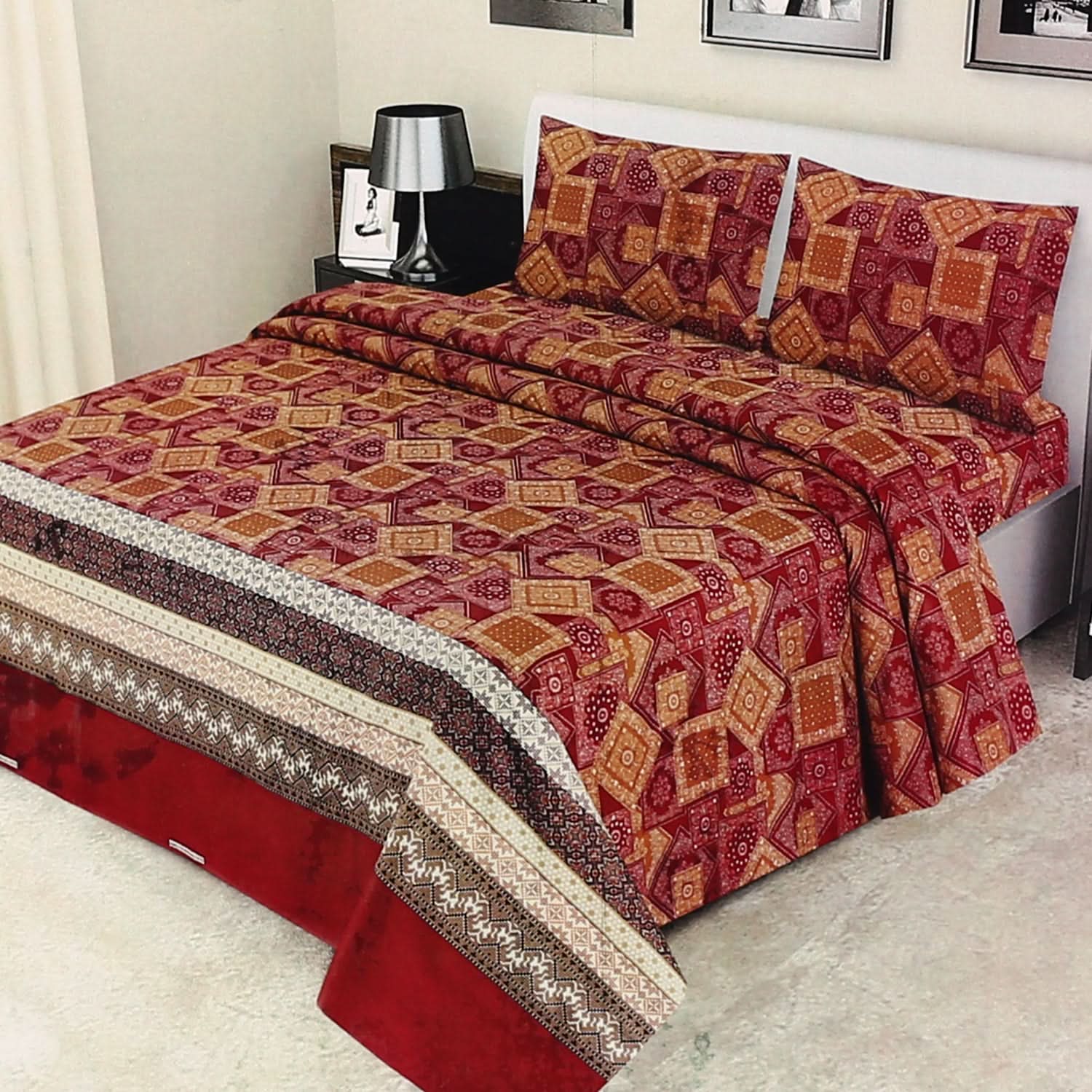 Valuable Double Bed Sheet Soft Feel - Multi Color, Double Size Bed Sheet, Chase Value, Chase Value