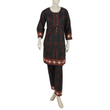 Women's Digital Printed Khaddar 2pcs Suit - Black, Women Shalwar Suits, Chase Value, Chase Value