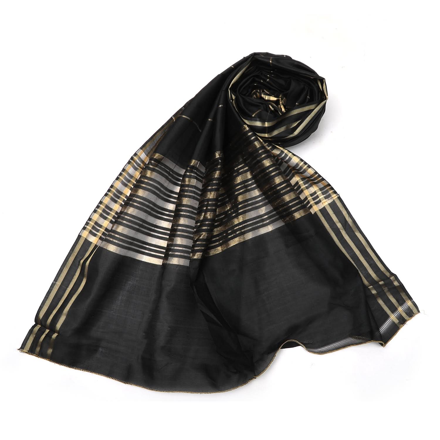 Women's Khadi Dupatta - Black, Women Dupatta, Chase Value, Chase Value