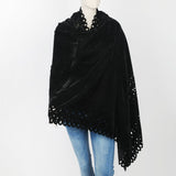 Women's Velvet Shawl - Black, Women Shawls & Scarves, Chase Value, Chase Value