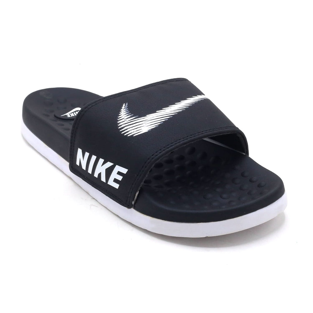 Synthetic Slip On Flat Nike 22 Slider - Black, Men's Slippers, Chase Value, Chase Value