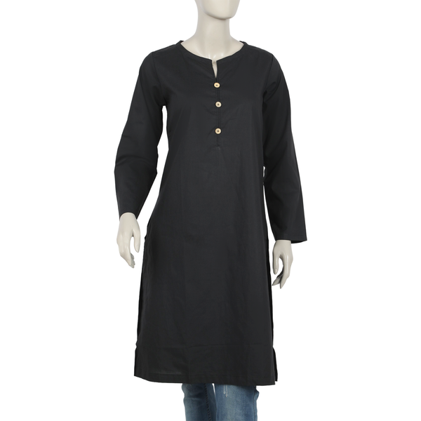 Women's Plain Kurti - Black