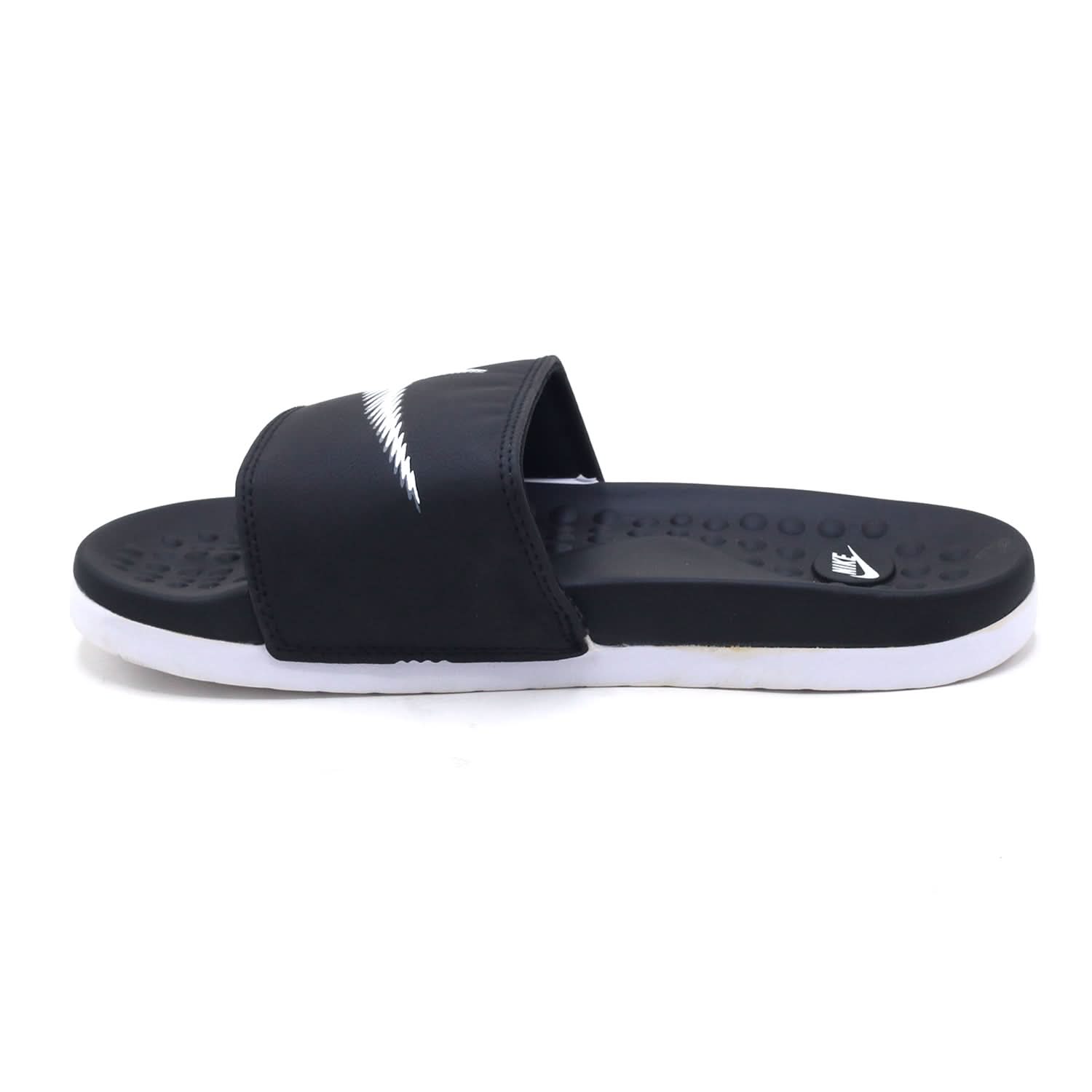 Synthetic Slip On Flat Nike 22 Slider - Black, Men's Slippers, Chase Value, Chase Value