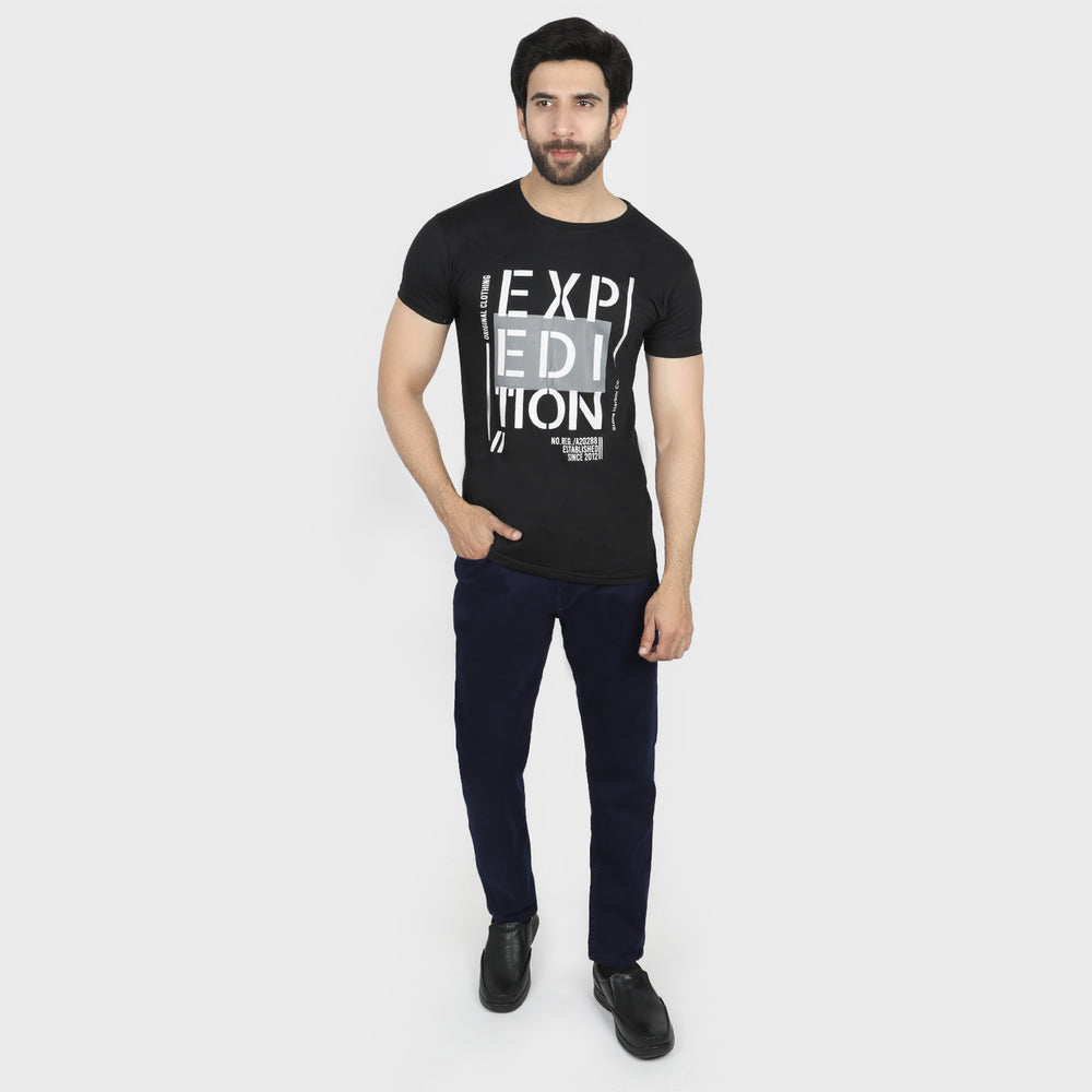 Men's Half Sleeves T-Shirt - Black, Men's T-Shirts & Polos, Chase Value, Chase Value