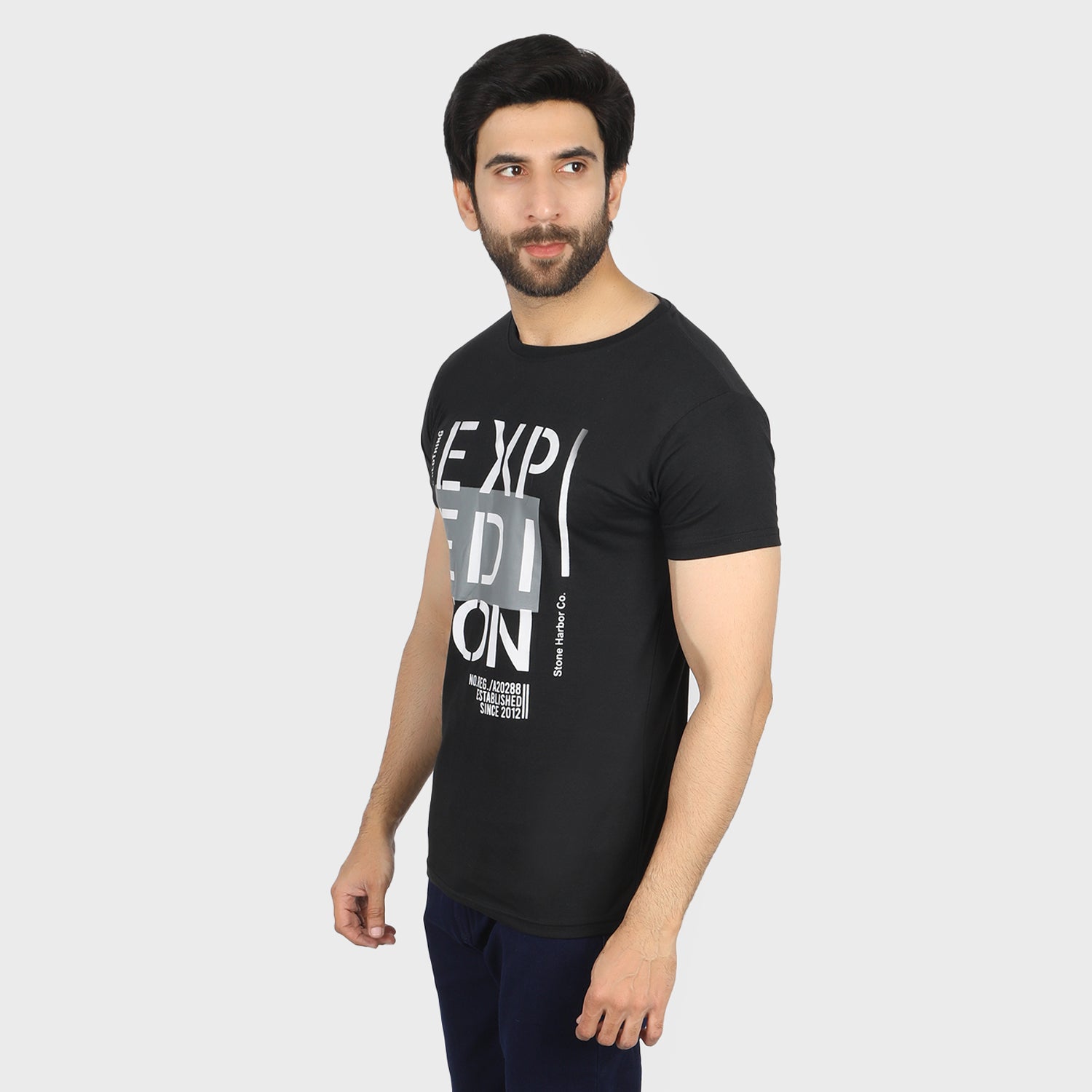 Men's Half Sleeves T-Shirt - Black, Men's T-Shirts & Polos, Chase Value, Chase Value