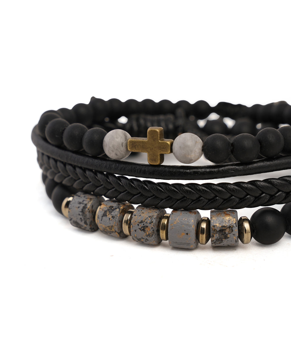 3 Pcs Gents Leather Bracelets, Men's Jewellery, Chase Value, Chase Value