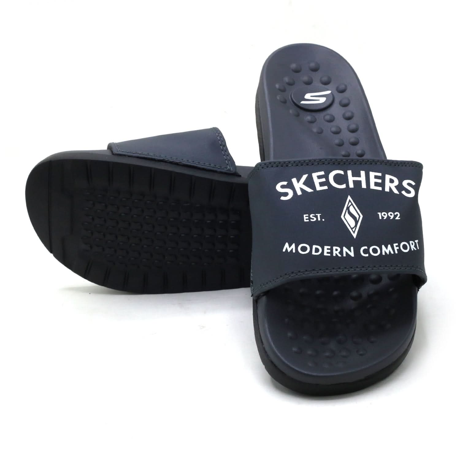 Skechers Modern Comfort Slider For Men - Black, Men's Slippers, Chase Value, Chase Value