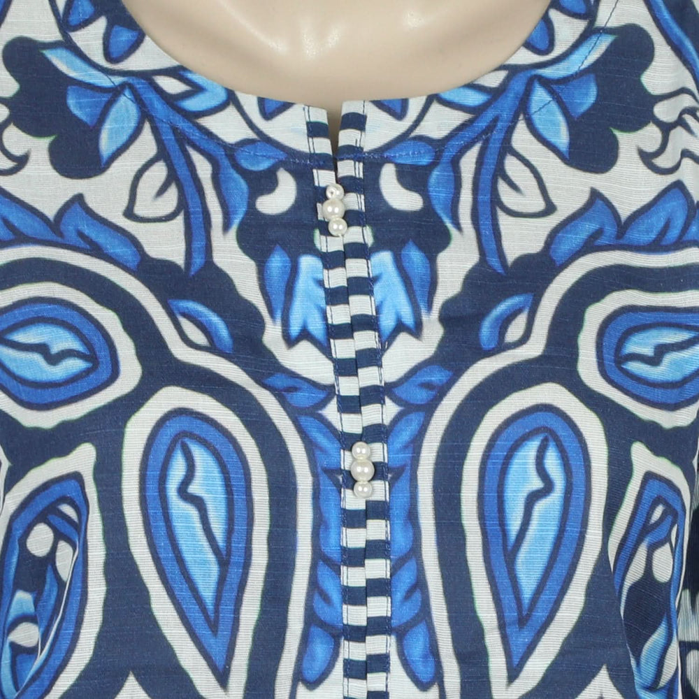 Women's Digital Printed Khaddar 2pcs Suit - Blue, Women Shalwar Suits, Chase Value, Chase Value