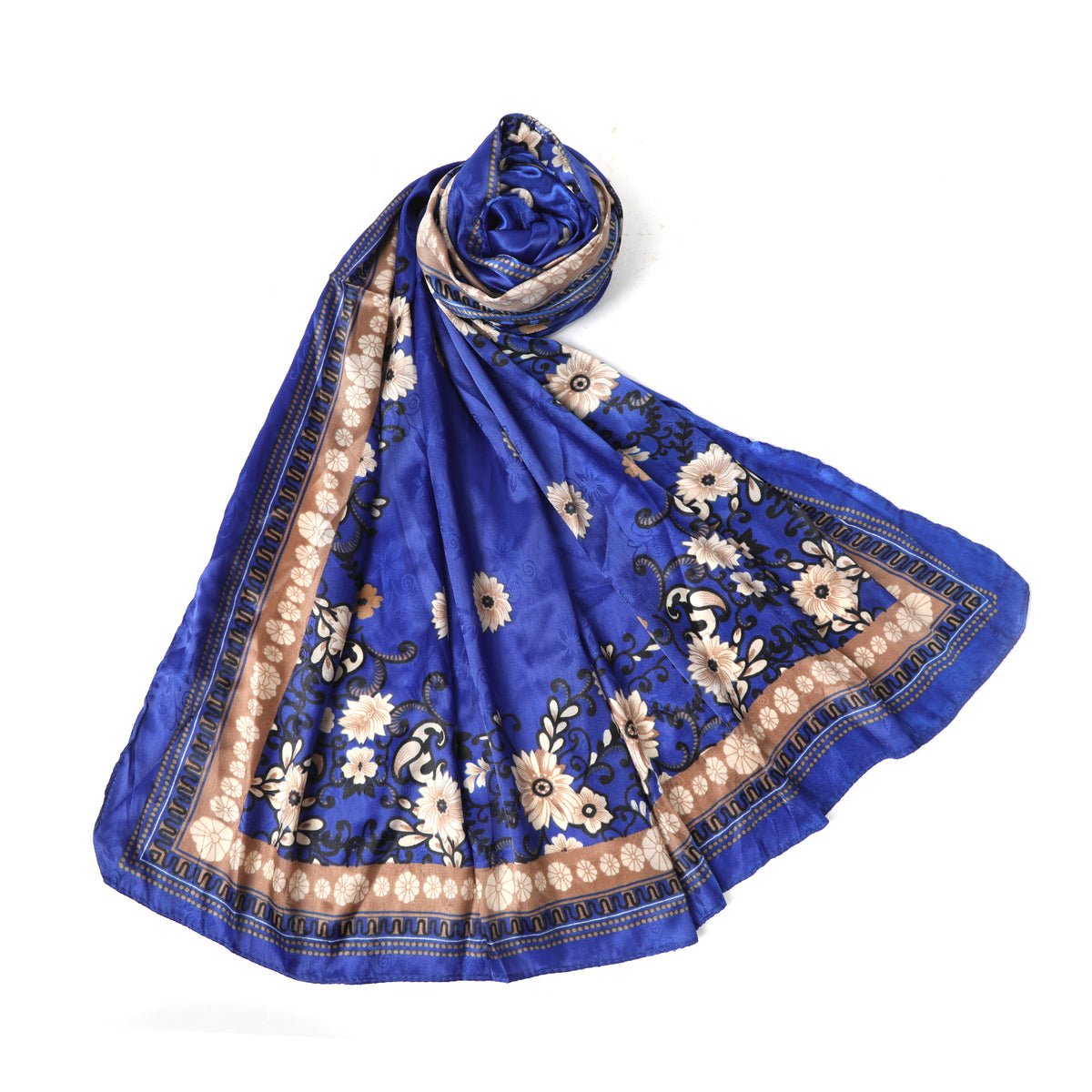Women's Silk Scarf - Blue, Women Scarf Pins & Brooches, Chase Value, Chase Value