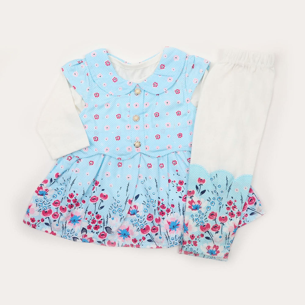Newborn Girls Full Sleeves Suit - Blue, Newborn Girls Sets & Suits, Chase Value, Chase Value