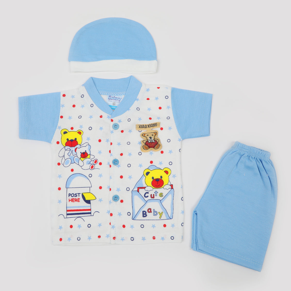 Newborn Boys Half Sleeves Suit - Blue, Newborn Boys Sets & Suits, Chase Value, Chase Value