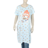 Women's Nighty T-Shirt - Blue, Women Night Suit, Chase Value, Chase Value