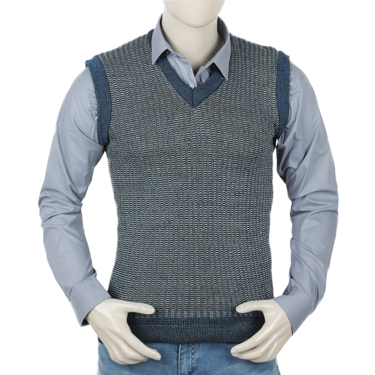 Men's Sleevless Sweater  - Blue, Men's Sweater & Sweat Shirts, Chase Value, Chase Value