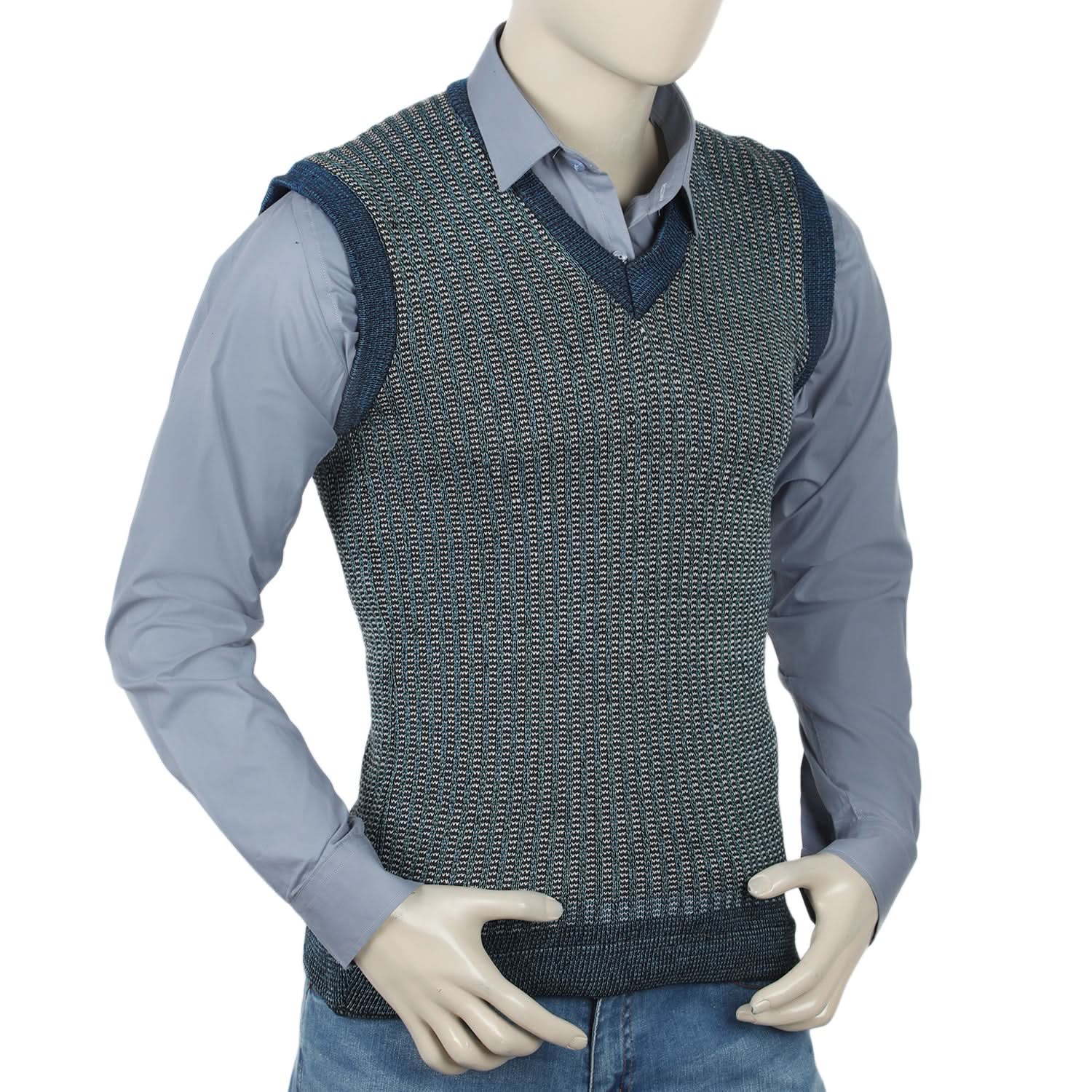 Men's Sleevless Sweater  - Blue, Men's Sweater & Sweat Shirts, Chase Value, Chase Value