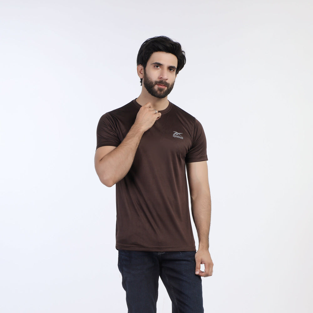 Men's Plain Half Sleeves Round Neck T-Shirt - Brown, Men's T-Shirts & Polos, Chase Value, Chase Value