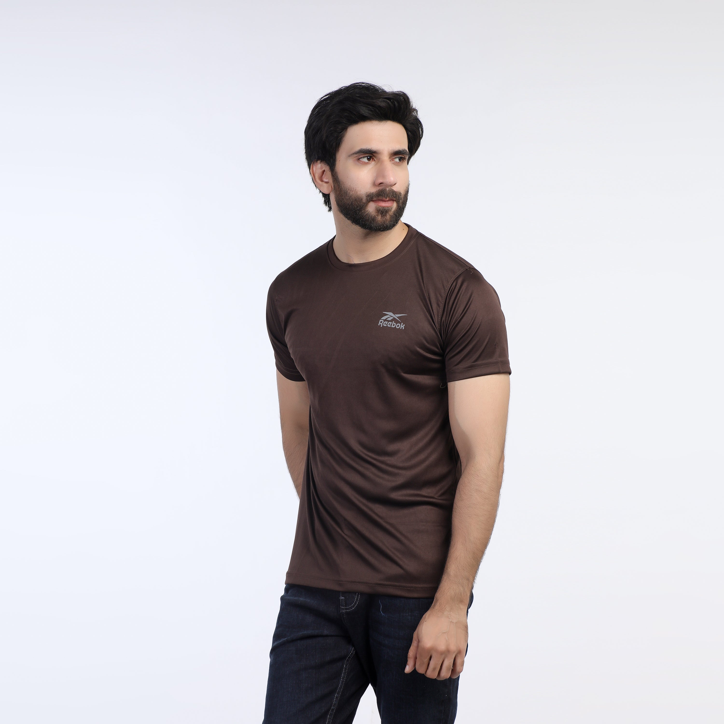 Men's Plain Half Sleeves Round Neck T-Shirt - Brown, Men's T-Shirts & Polos, Chase Value, Chase Value