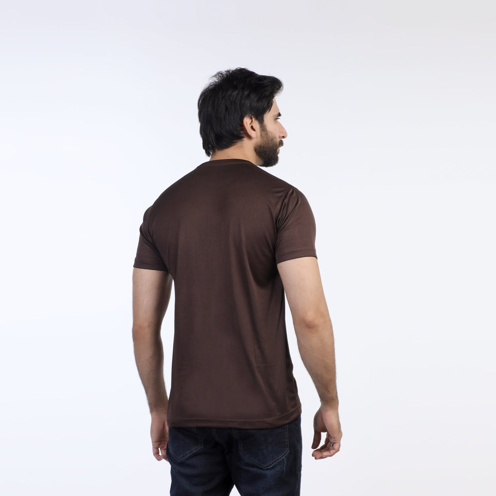 Men's Plain Half Sleeves Round Neck T-Shirt - Brown, Men's T-Shirts & Polos, Chase Value, Chase Value
