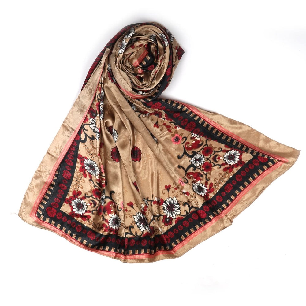 Women's Silk Scarf - Brown, Women Scarf Pins & Brooches, Chase Value, Chase Value