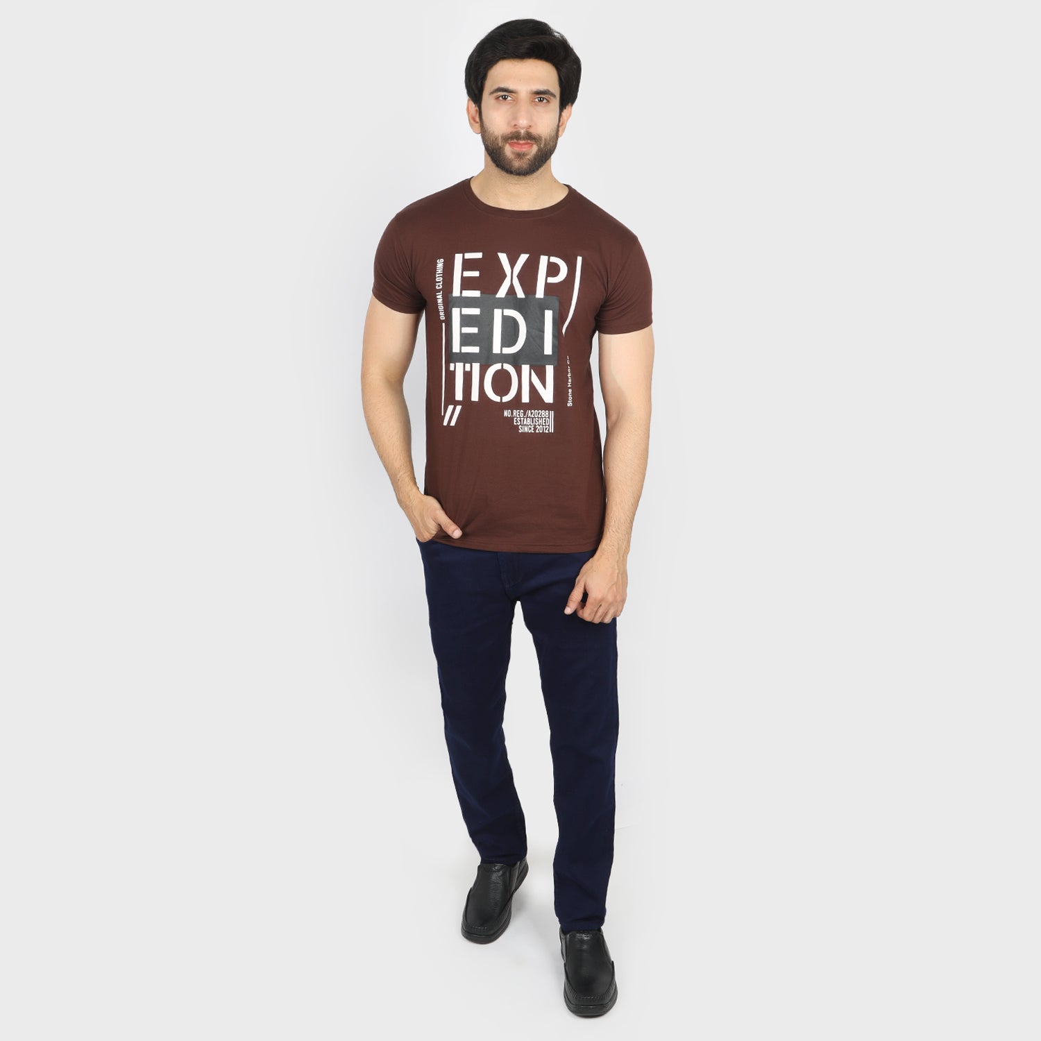 Men's Half Sleeves T-Shirt - Brown, Men's T-Shirts & Polos, Chase Value, Chase Value