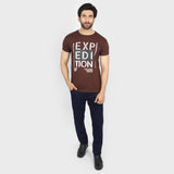 Men's Half Sleeves T-Shirt - Brown, Men's T-Shirts & Polos, Chase Value, Chase Value