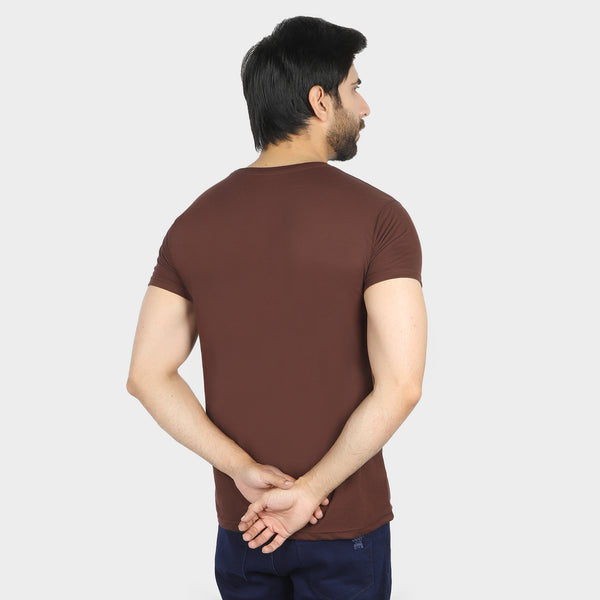 Men's Half Sleeves T-Shirt - Brown