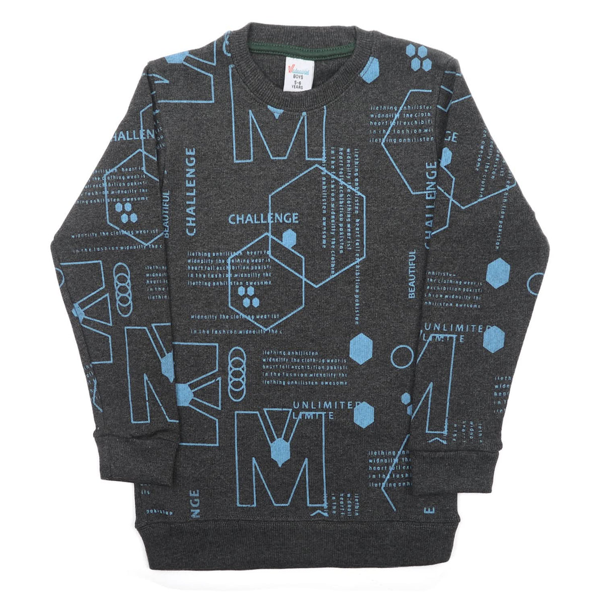 Boys Full Sleeves SweatShirt - Charcoal, Boys Hoodies & Sweat Shirts, Chase Value, Chase Value