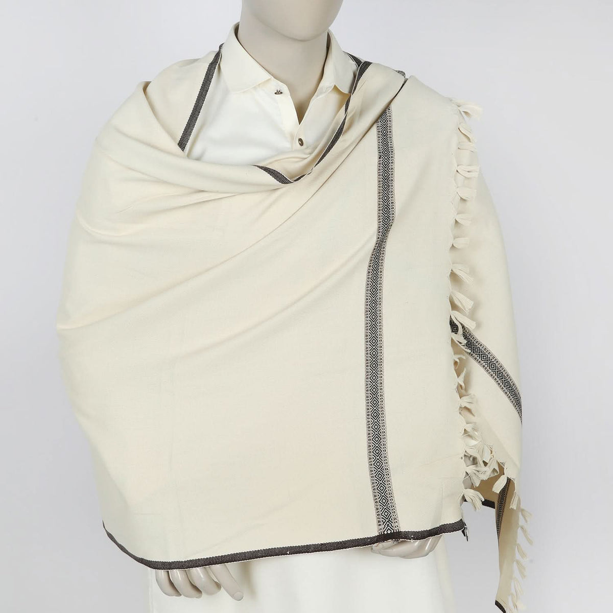 Men's Shawl - Cream, Men's Shawls & Mufflers, Chase Value, Chase Value