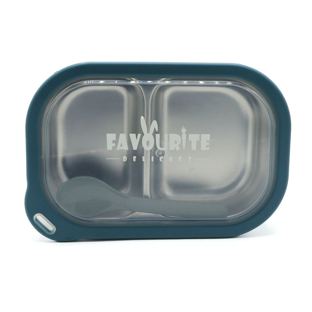 Lunch Box With Spoon - Cyan, Tiffin Boxes & Bottles, Chase Value, Chase Value