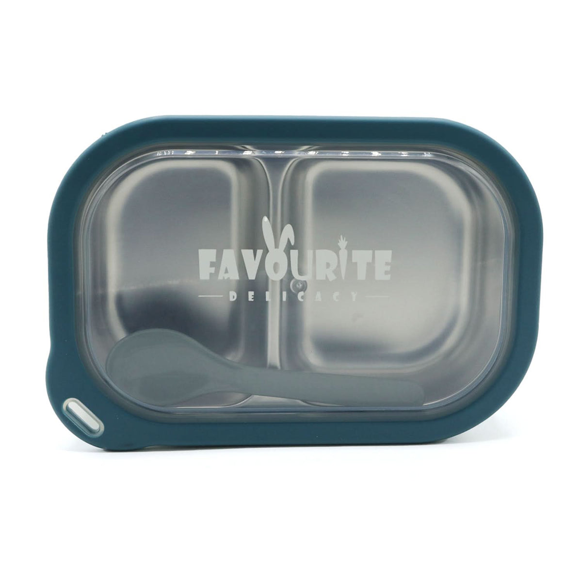 Lunch Box With Spoon - Cyan, Tiffin Boxes & Bottles, Chase Value, Chase Value
