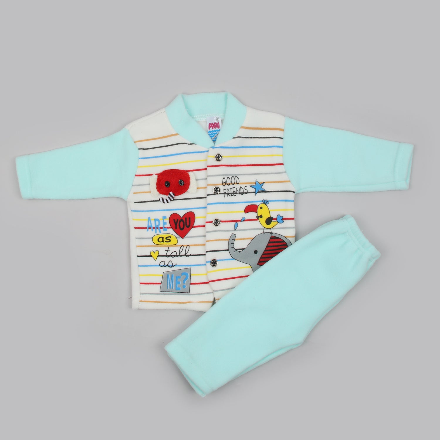 Newborn Boys Full Sleeves Suit - Cyan, Newborn Boys Sets & Suits, Chase Value, Chase Value
