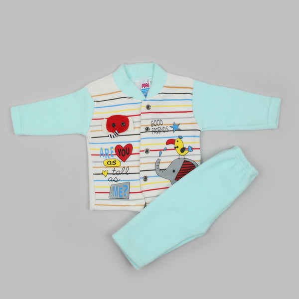 Newborn Boys Full Sleeves Suit - Cyan