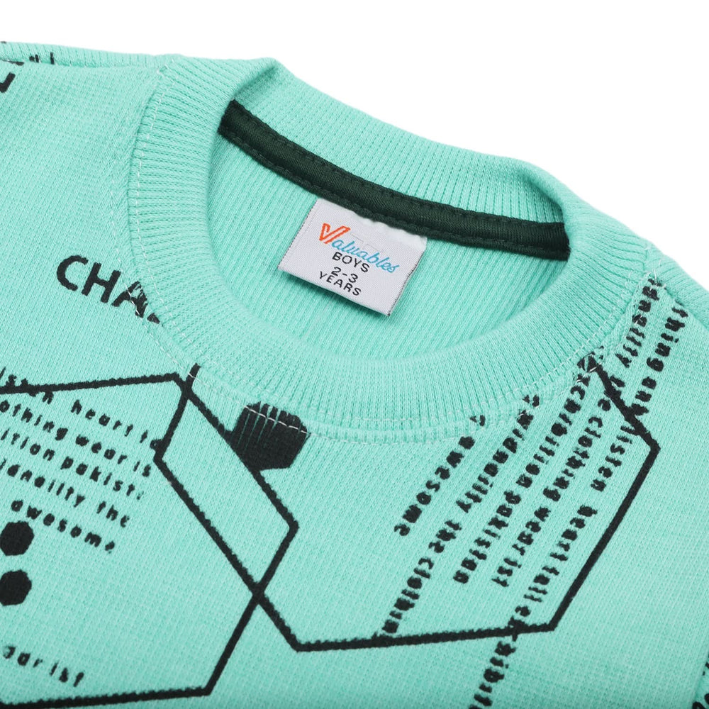 Boys Full Sleeves SweatShirt - Cyan, Boys Hoodies & Sweat Shirts, Chase Value, Chase Value