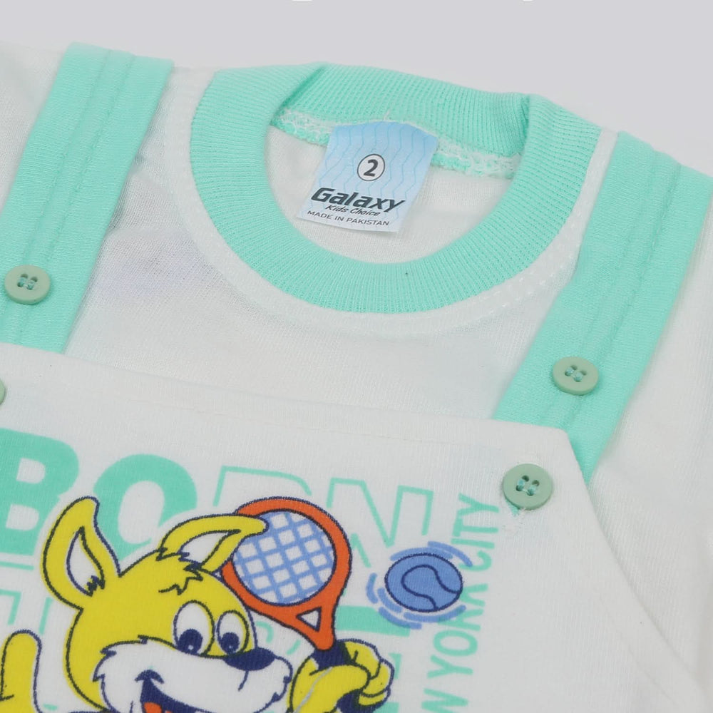 Newborn Boys Half Sleeves Romper - Cyan, Newborn Boys Rompers, Chase Value, Chase Value