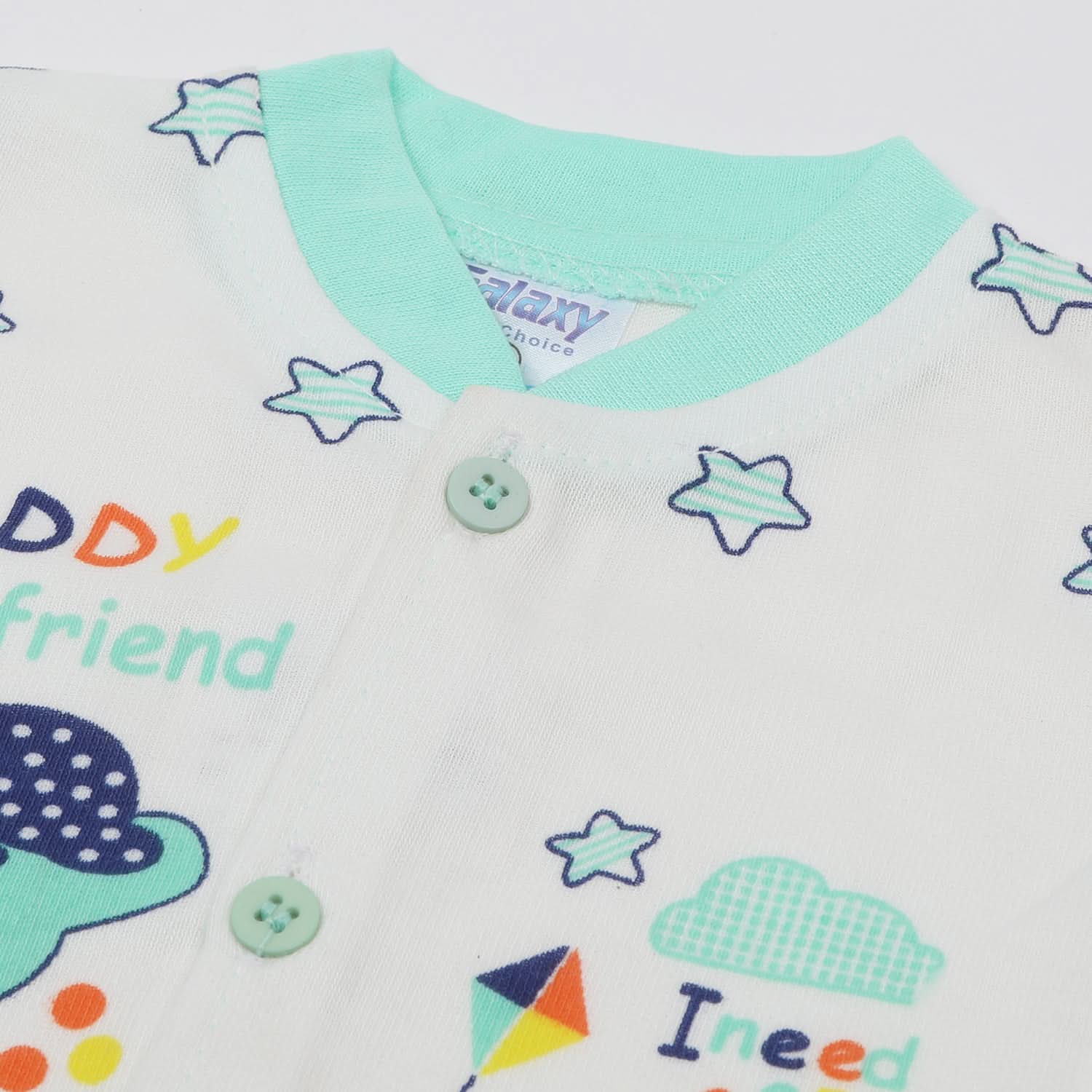 Newborn Boys Half Sleeves Suit - Cyan, Newborn Boys Sets & Suits, Chase Value, Chase Value