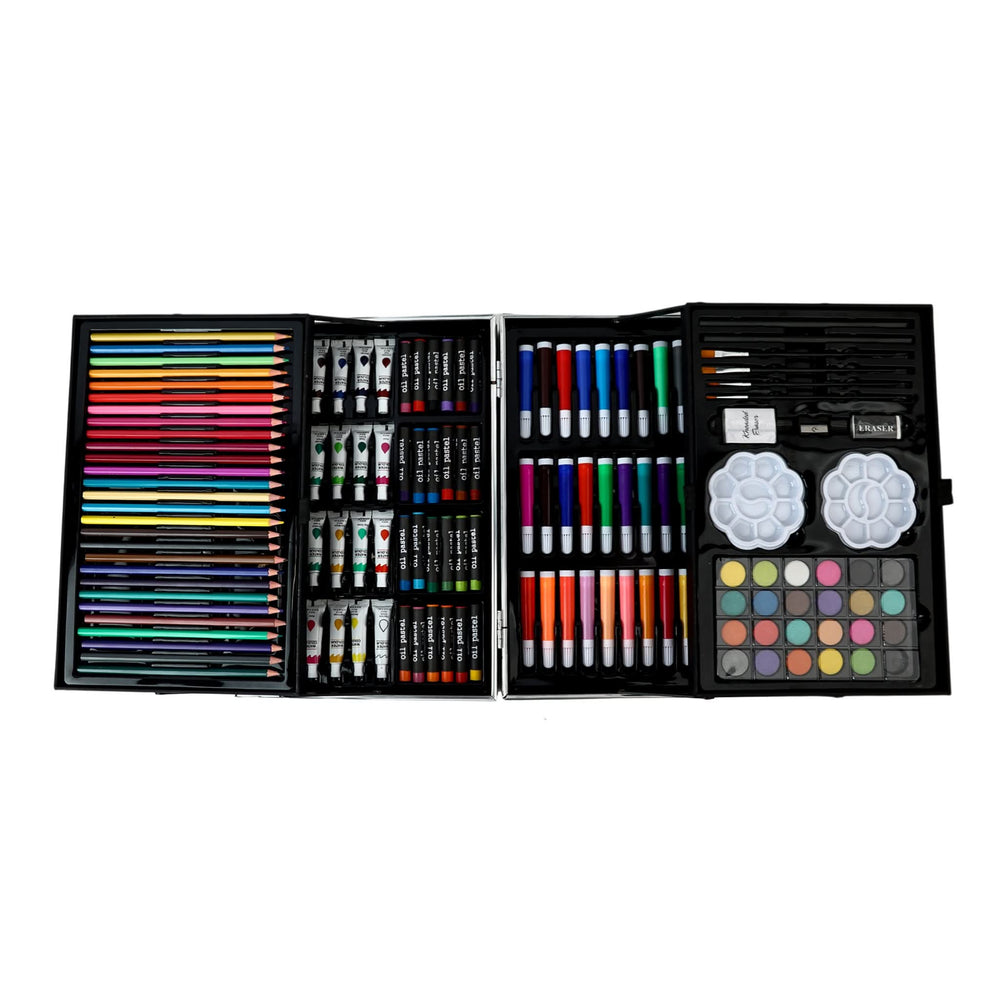 Colour Kit 145Pcs (Metal Case) – Professional Art Set for Kids, Coloring Tools, Chase Value, Chase Value