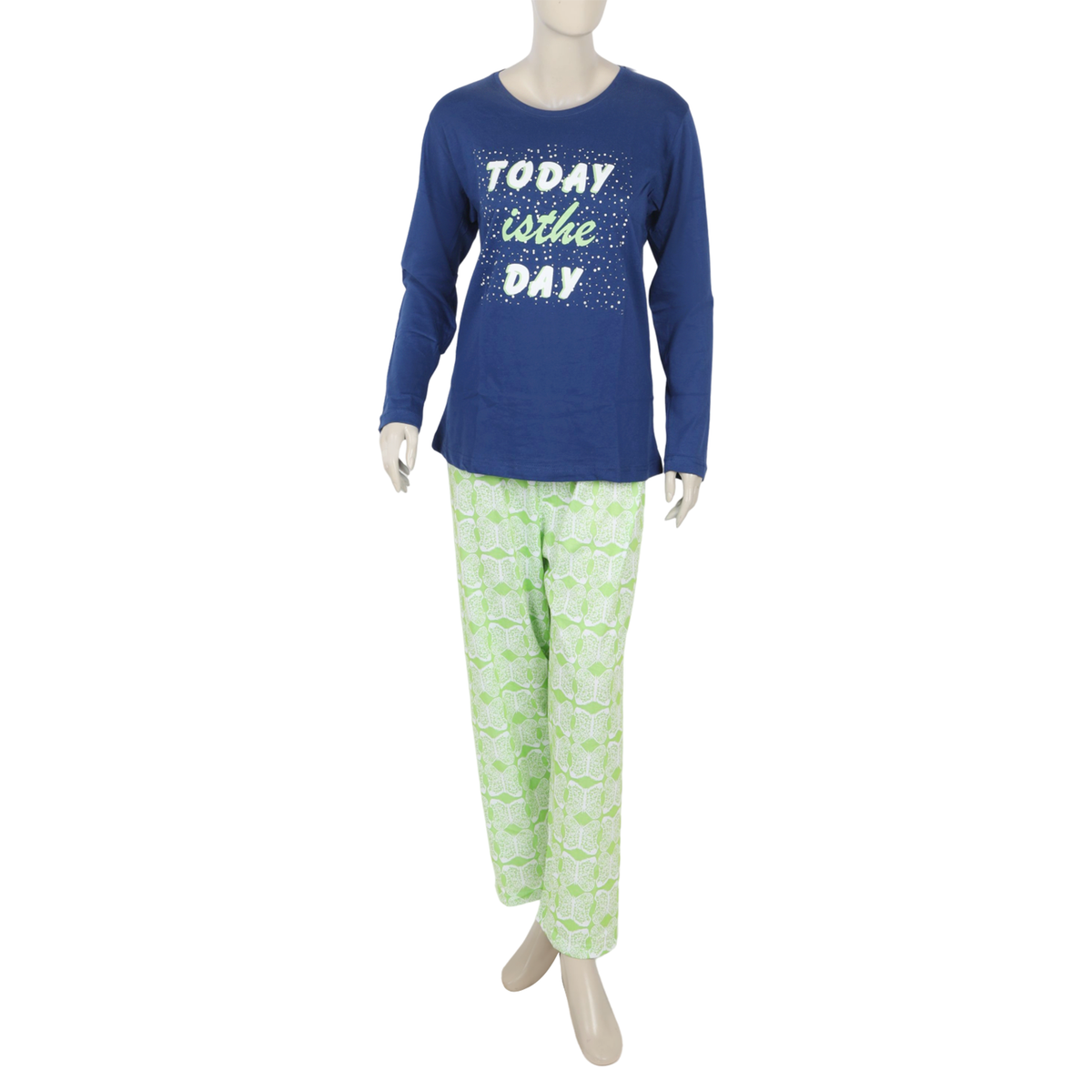 Women's Full Sleeves Night Suit - Dark Blue, Women Night Suit, Chase Value, Chase Value