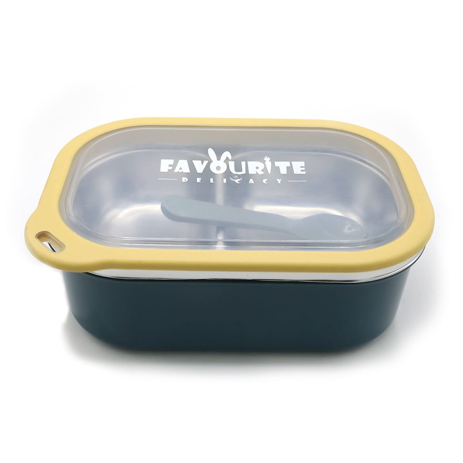 Lunch Box With Spoon - Dark Green, Tiffin Boxes & Bottles, Chase Value, Chase Value