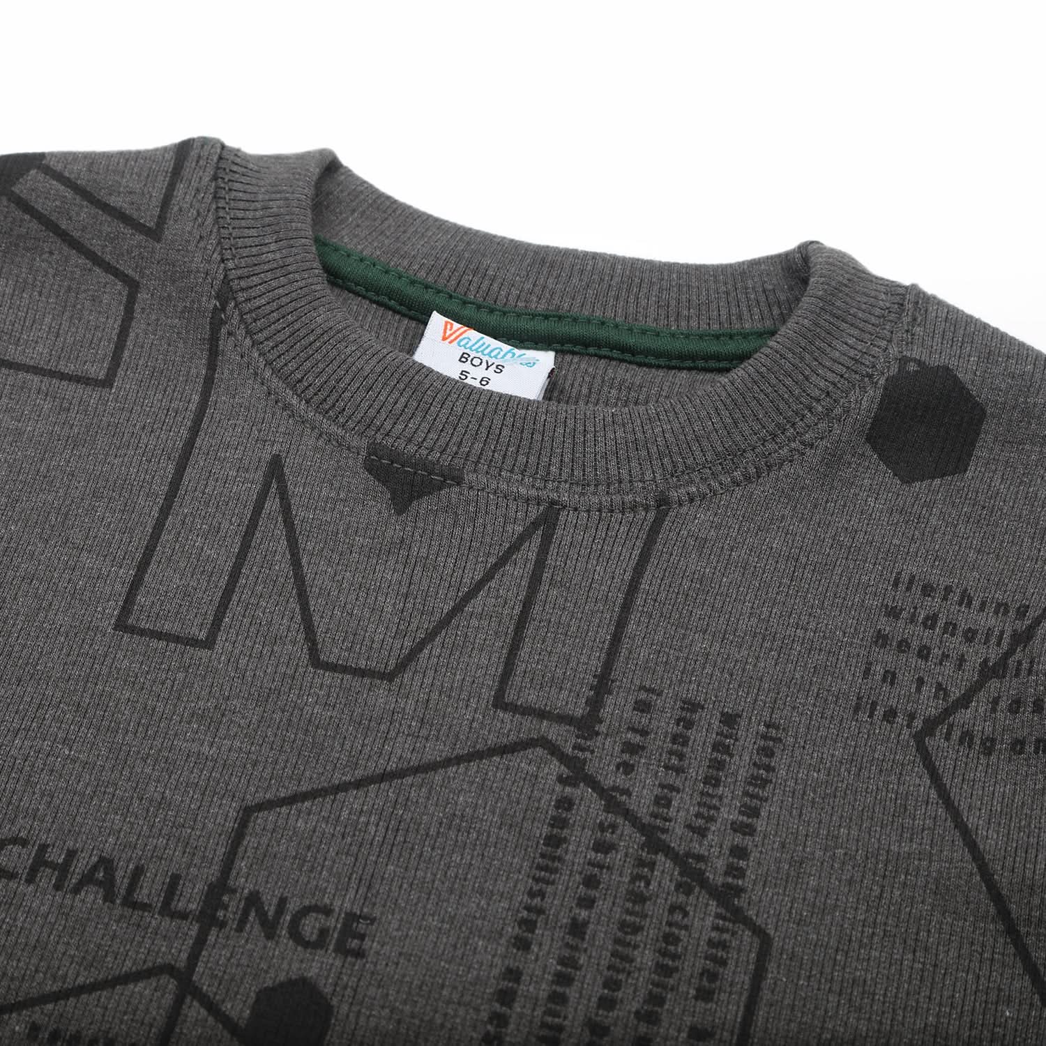 Boys Full Sleeves SweatShirt - Dark Grey, Boys Hoodies & Sweat Shirts, Chase Value, Chase Value