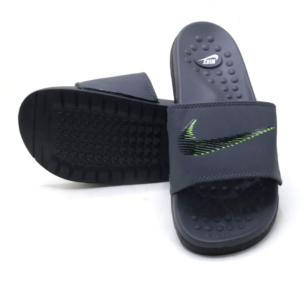 Synthetic Slip On Flat Nike 22 Slider - Dark Grey, Men's Slippers, Chase Value, Chase Value